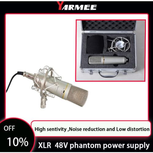 Professional Recording Microphone XLR Studio Condenser Microphone for KTV Radio Broadcasting Singing Recording computer