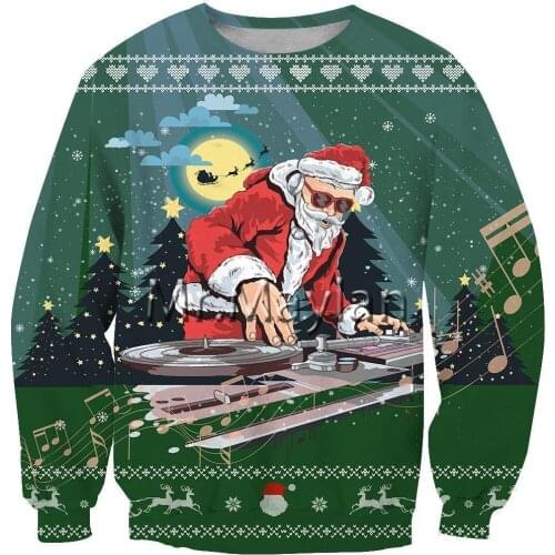 Christmas Green Santa DJ 3D Jacket Men/Women Harajuku Hoodie Unisex Casual Streetwear Sweatshirt Pullover Sudadera Hombre S23