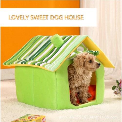 Detachable Dog House Nest With Mat Foldable Pet Dog Bed Cat Washable Bed House Winter Warm Sweet House For Small Medium Dogs