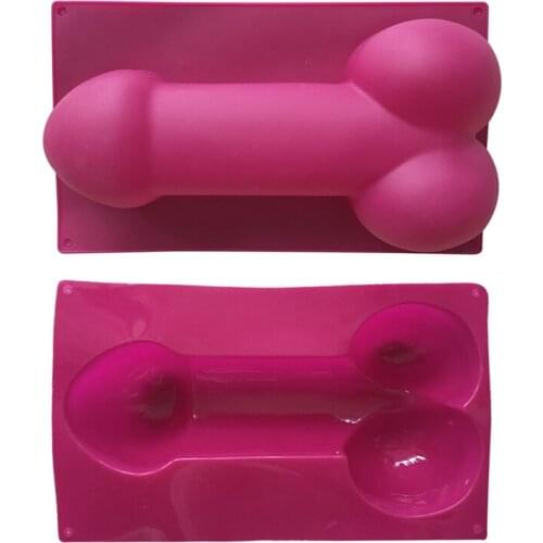 1PCS 3D Penis Shaped Silicone Cake Mould Dick Soap Mold Aromatherapy Fondant Decoration Birthday Spoof Kitchen Tools