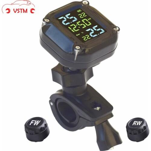 Portable Motorcycle TPMS Monitoring System Car Parts with Time Display IP65 Tire Pressure Ornaments Motorcycle Accessories