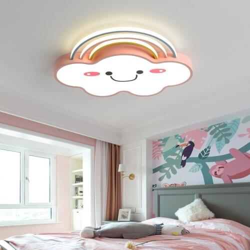 Modern Childrens Room Delightful Rainbow Cloud LED Cartoon Simple Boy And Girl Room Ceiling Lamp For Bedroom Study Living Room