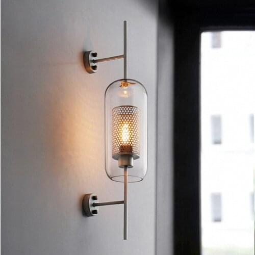 Modern Industrial Wall Lamp Glass Wall Decorative Lights Kitchen Living Room Bedroom Dining Room Study Light Fixtures WJ123022