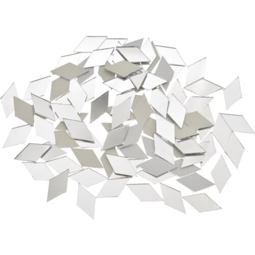100PCS Glass Mirror Mosaic Tiles Bulk Diamond Shape DIY Craft Handcrafted Accessory Home Wall Artwork Decor Supplies