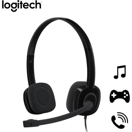 Logitech H151 Stereo Headphones 3.5mm audio Multi-device headsets with in-line controls 1.8m