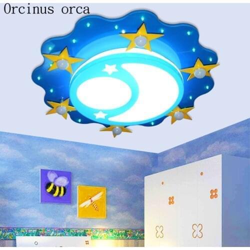 Cartoon creation LED ceiling lamp childrens room boys and girls baby bedroom warmth protection eye star ceiling lamp