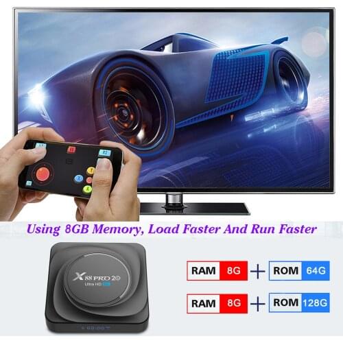 X88 PRO 20 Android TV Box 8K Media Player Android 11.0 RK3566 TV Box 8GB 128GB 2.4G/5G WiFi 1000M Google Play Youtube 64GB 32GB