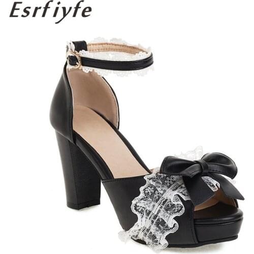 ESRFIYFE 2021 New Women Nightclub Sandals Ultra Fashion Party Shoes Women High Heel Platform Peep Toe Sandals Sweet Lolita Shoes