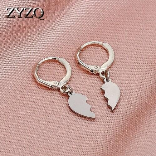 ZYZQ Romantic Cracking Heart Dangle Earrings Women Party Wedding Anniversary Gift Good Quality Statement Jewelry Drop Shipping