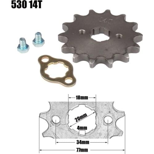 Front Engine Sprocket Star 530 14T 20mm For 530 Chain With Locker Motorcycle Dirt Bike PitBike ATV Quad Parts