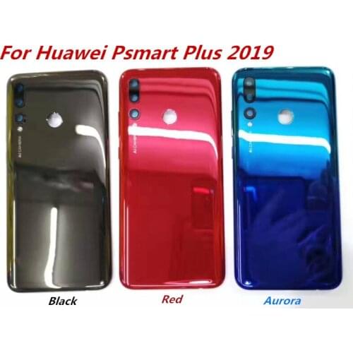 10 PCS 100% Original Battery Back Cover For Huawei Psmart plus 2019 with LOGO camera len frame and flash lamp spare parts
