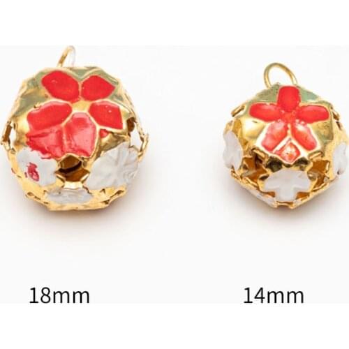20pcs/lot Colorful 14/18mm Christmas Jingle Bells Hollow Bell Metal Pet Bell For Charm Bells Necklace Fit Festival/Party