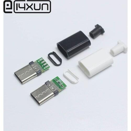 2Set DIY USB 3.1 C-type Male Plug Welding Type Double-sided plug Type C Data and Charging Welded Wire Connector