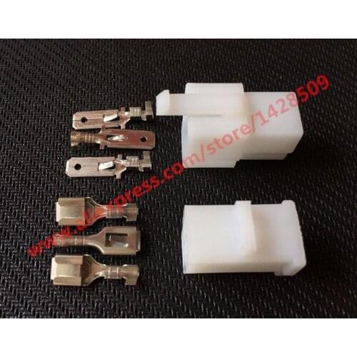 20 Sets 6.3 Sumitomo 6110-4533 3 Pin Battery Charger CDI Female And Male Wire Connector Automotive Electrical Connector