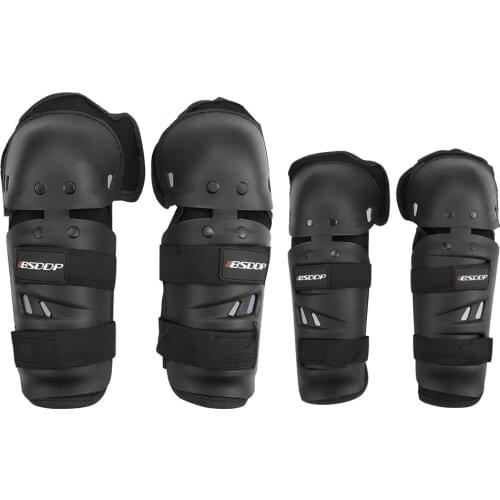 4PCS/Set Kneepad Elbow Long Leggings Shatter-resistant Protection Shin Outdoor Riding Safety Gear