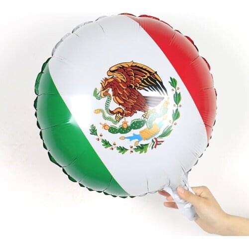 50pcs Mexican Independence Day Balloons 18 Inch Mexican Revolution Day Party Decoration Aluminum Foil Balloons Wholesale
