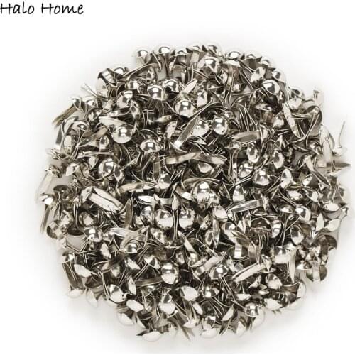 500 Silver Plated Pastel Round Brads Scrapbooking Embellishment Card Making DIY Paper decoration 9x5mm(3/8"x1/4")