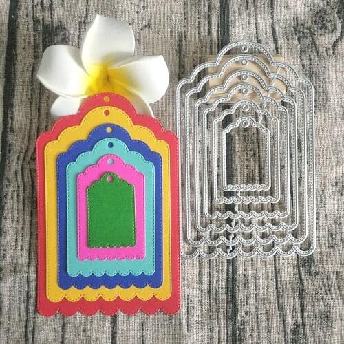6-layer metal cutting mold for photo frame with sewing thread lace, DIY scrapbooks, cards, photo albums, handmade crafts