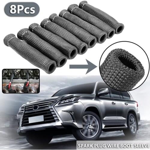 8PCS Heat Shield Protector Sleeve Spark Plug Wire Boots Heat Shield Protection Cover Hot Exhaust Protection Cover Dropshipping