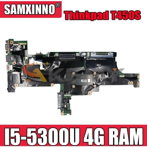 Akemy AIMT1 NM-A301 For Lenovo Thinkpad T450S Laptop Motherboard CPU I5 5300U 4G RAM FRU 00HT748 00HT744 00HT746