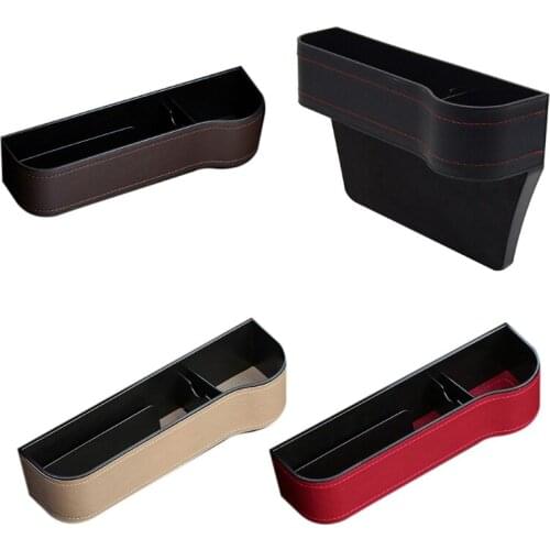 Car Driver Seat Gap Storage Box Side Filler Holder Leather Console Pocket Organizer For Storing Tissue Drink Cell Phone Keys