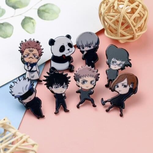 Anime Jujutsu Kaisen Brooch Cosplay Prop Accessories Yuji Itadori Fushiguro Megumi Gojo Satoru Badge Pin