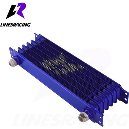 Black/ Blue UNIVERSAL 7 ROW AN10 OIL COOLER 262mm Trust Type