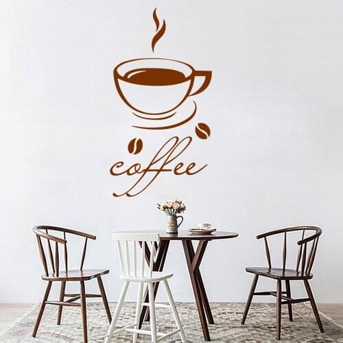 Pretty Coffee Wall Art Decal Stickers Pvc Material Kitchen Decoration Decorative Vinyl Stickers Coffee