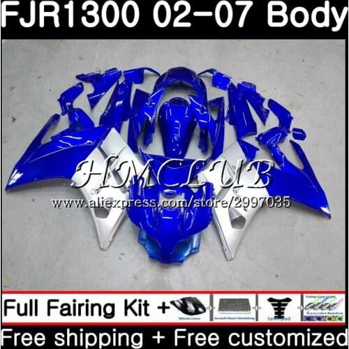 FJR1300A Blue silvery For YAMAHA FJR 1300 2001 2002 2003 2004 2005 2006 2007 4HC.1 FJR-1300 FJR1300 01 02 03 04 05 06 07 Fairing