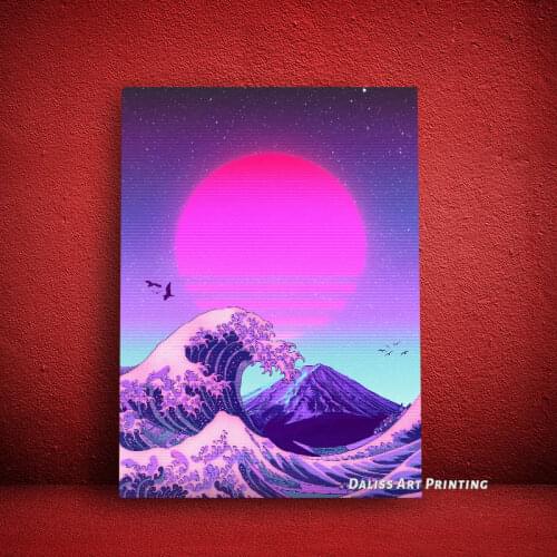 Canvas Anime Kanagawa wave retro Pictures Home Decoration Paintings Poster HD Prints Wall Art Modular Living Room Framed