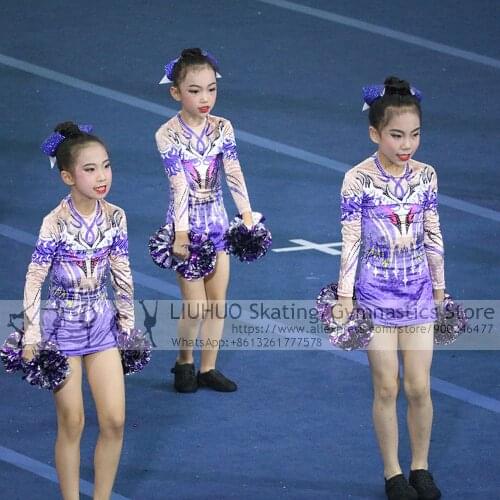 Ice Skating Competition Figure Skating Dress Child Kids Clubs Aerobics Cheerleading Varsity Fancy Dress Uniform