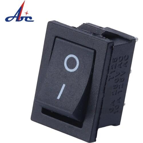 KCD1-102 ON ON19mm*13mm T120 Snap in Mini Car Boat Toggle Switch Black Head 6A 250V 3 pins Rocker Switch