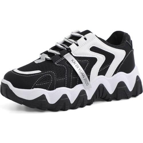 Summer Breathable Women Sneakers Thick-soled Zapatillas Air Mesh Jogging Shoes Retro Flat Dad Shoes Womens Shoes Casual Shoes