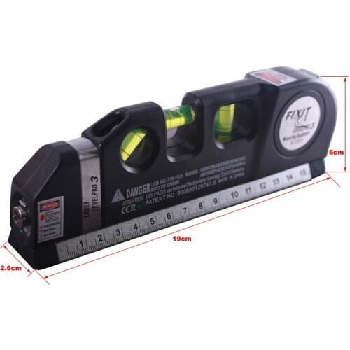 Laser level wire Infrared Cross Line Laser Level Tape Measure 2.5 meter aluminum seat