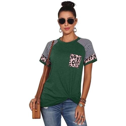 Summer Women Short Sleeve T-shirts Leopard Print O Neck Casual Female Tops Vintage Plus Size Loose Tee Shirt Camisa Feminina