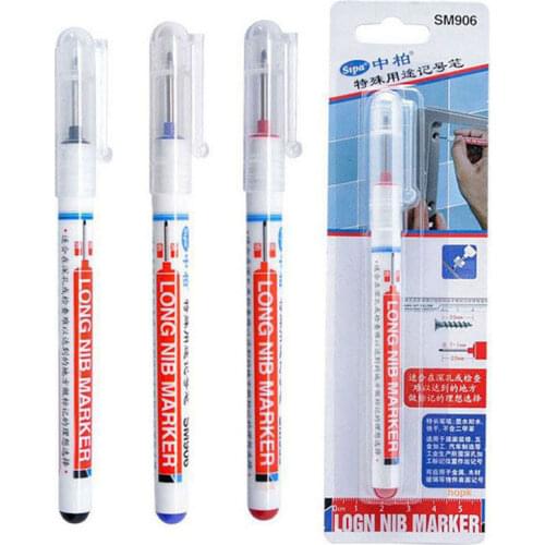 Long Head Markers Bathroom Woodworking Decoration Multi-purpose Deep Hole Marker Pens for Hardware ,Wood Mark,Car Manufacturing