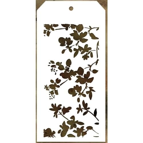 2021 New Label Tag Plastic Stencil For Craft Making Flower Branches Scrapbooking Background Greeting Card No Metal Cutting Dies
