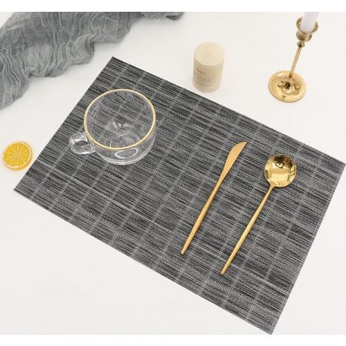 PVC Solid Color Oil Water Resistant Non-slip Kitchen Placemat Coaster Insulation Pad Dish Coffee Cup Table Mat Home Decor 51092