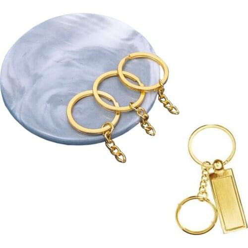 30Pcs 25/30mm Electroplate Gold Flat Key Chain Hang Buckle Metal Hang Ring DIY Craft Jewelry Plush Toys Bell Pendant Accessories