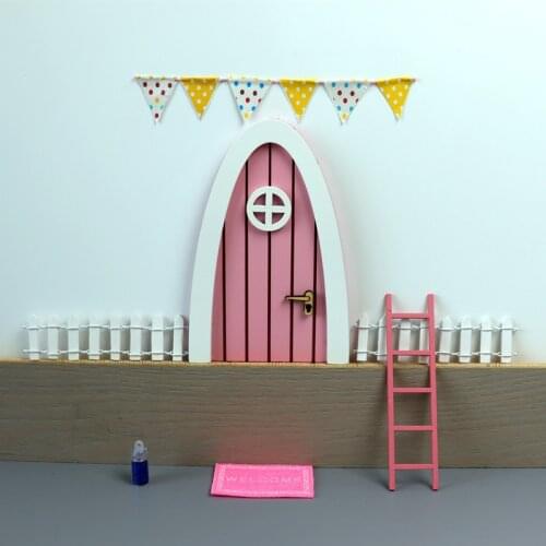Pink Wooden Desk Fairy Door ,Mini Miniature Tooth Fairy Door, Fairy door Garden