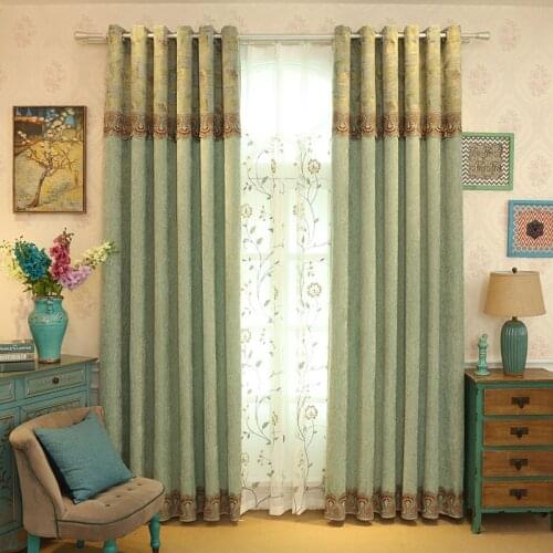 Boutique Chenille Splice Light-shielded Curtains for Living Dining Room Bedroom