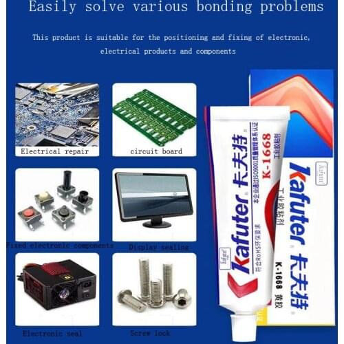 75g Kafuter K-704 RTV Silicone Rubber Electronic Glue Sealant Transparent Organo Silicon Insulation Resistance High Temperature