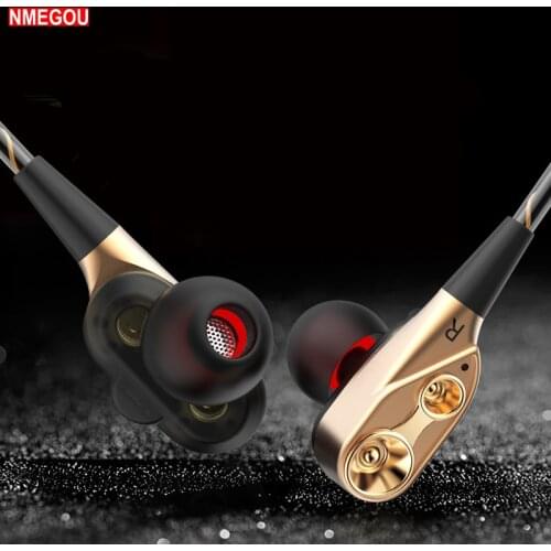 Dual Driver HiFi Earphones Stereo Bass Wired Earphone with Mic for IPhone Xiaomi Computer Mp3 Caixa De Som Speaker Not Bluetooth