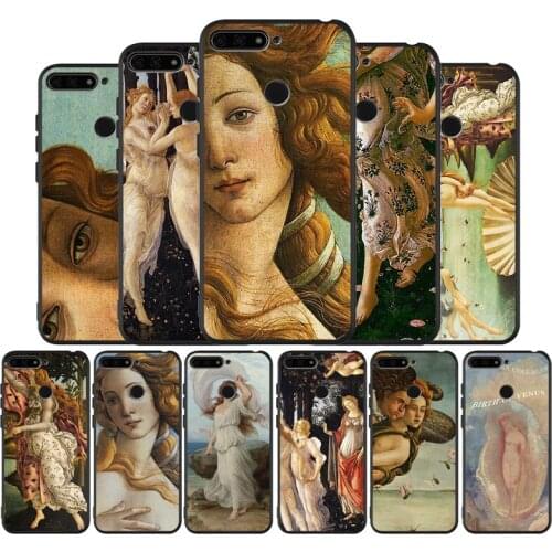 Art Paintings The Birth Of Venus Black TPU Silicone Soft Phone Case For Honor 8X 9 8 10 20 30 Lite Pro MATE 9 10 20 30 Pro Lite