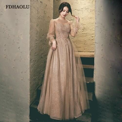FDHAOLU FU121 Evening Dresses Elegant Tulle Evening Gowns Long Formal Evening Dress Styles Women Prom Party Dresses