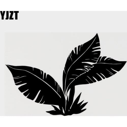YJZT 15.7CM×10.4CM Plant Flower Leaf Vinyl Car Window Sticker Decal Black/Silver 18B-0079