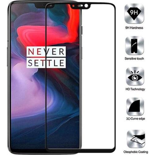 Tempered Glass For OnePlus 6 A6003 Full screen Cover Screen Protector Film For OnePlus6 One plus 6 1+6 6.28" Full Cover