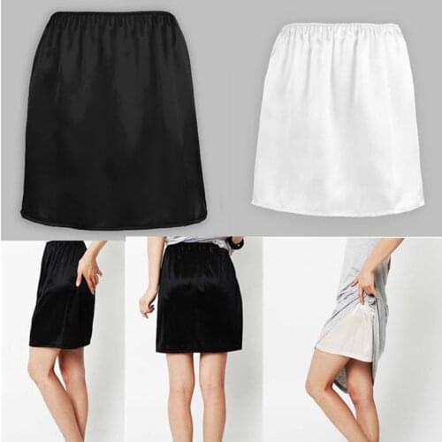 Summer Slips Womens Casual Mini Loose Underskirt Skirts Ladies Basic Half Petticoat Underdress Skirt slip dress satin petticoat