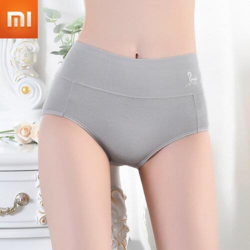 Xiaomi Graphene Antibacterial Underwear Crotch Briefs for Women Cotton Underpants Woman High-waisted Winter Ladies Panties 3pcs