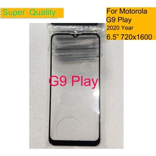 10Pcs/lot For Motorola Moto G9 Play Touch Screen Front Outer Glass Panel Lens For Moto G9 Play LCD Front Replacement